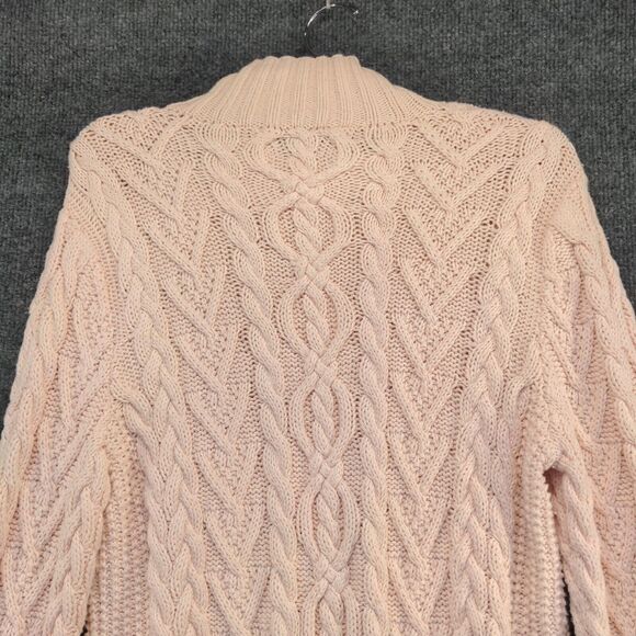 Lauren Ralph Lauren Women's Hand Knit Fisherman Cable Knit Sweater Pink Size L - Picture 3 of 13